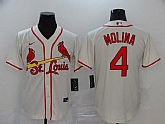 Cardinals 4 Yadier Molina Cream 2020 Nike Cool Base Jersey,baseball caps,new era cap wholesale,wholesale hats